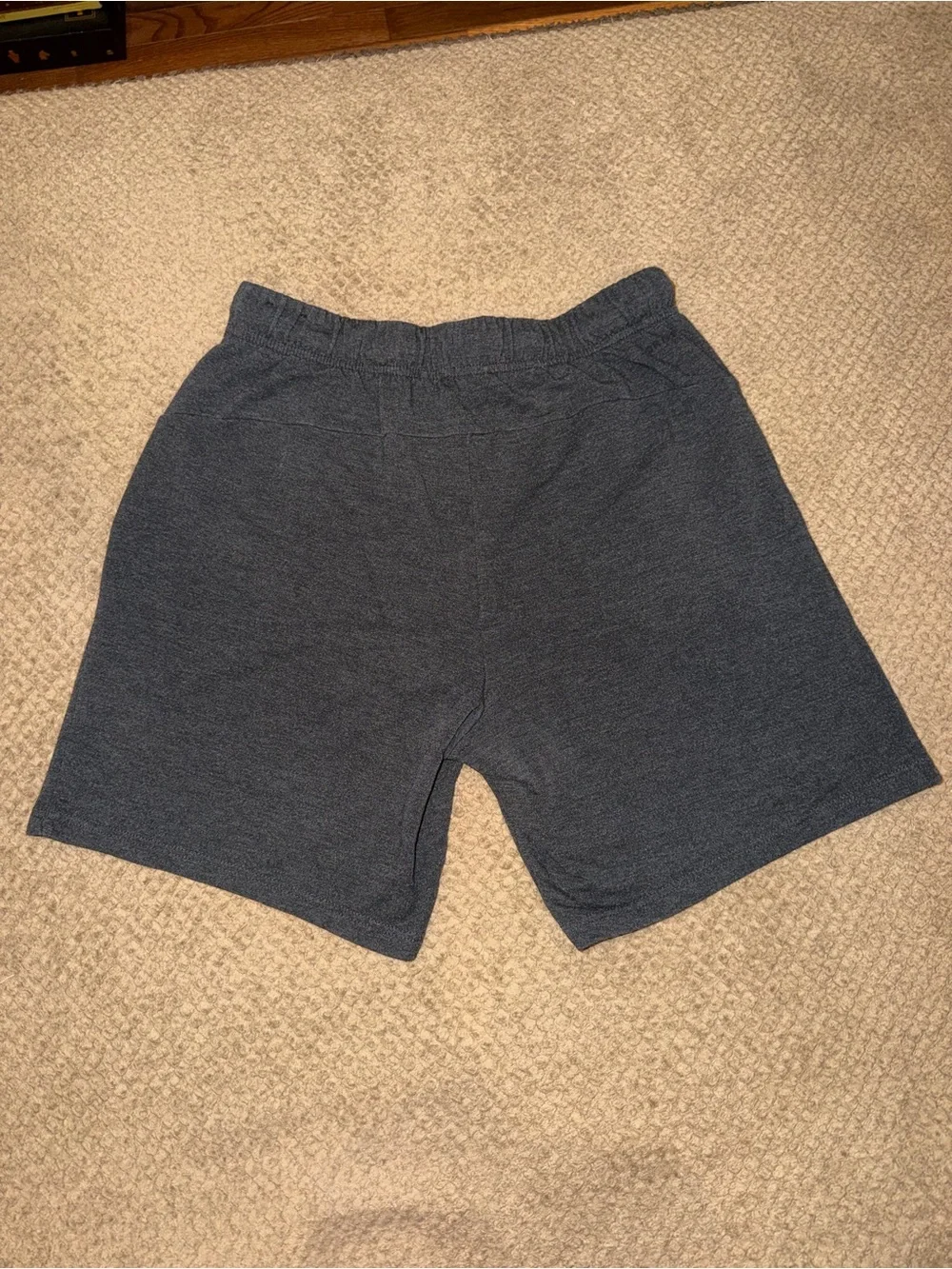 Nike Dri-Fit Men’s Heathered Charcoal Gray Athletic Shorts with Silver Swoosh
